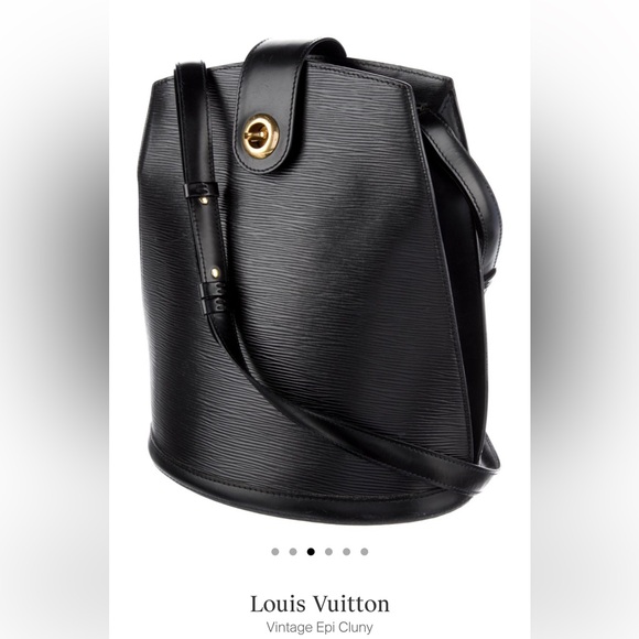 Louis Vuitton 1997 Vintage Black Epi Cluny Shoulder Bag